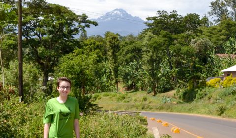 Elli in front of Mount Kilimanjaro